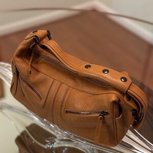 Tod's Tan Pebbled Leather Shoulder Bag